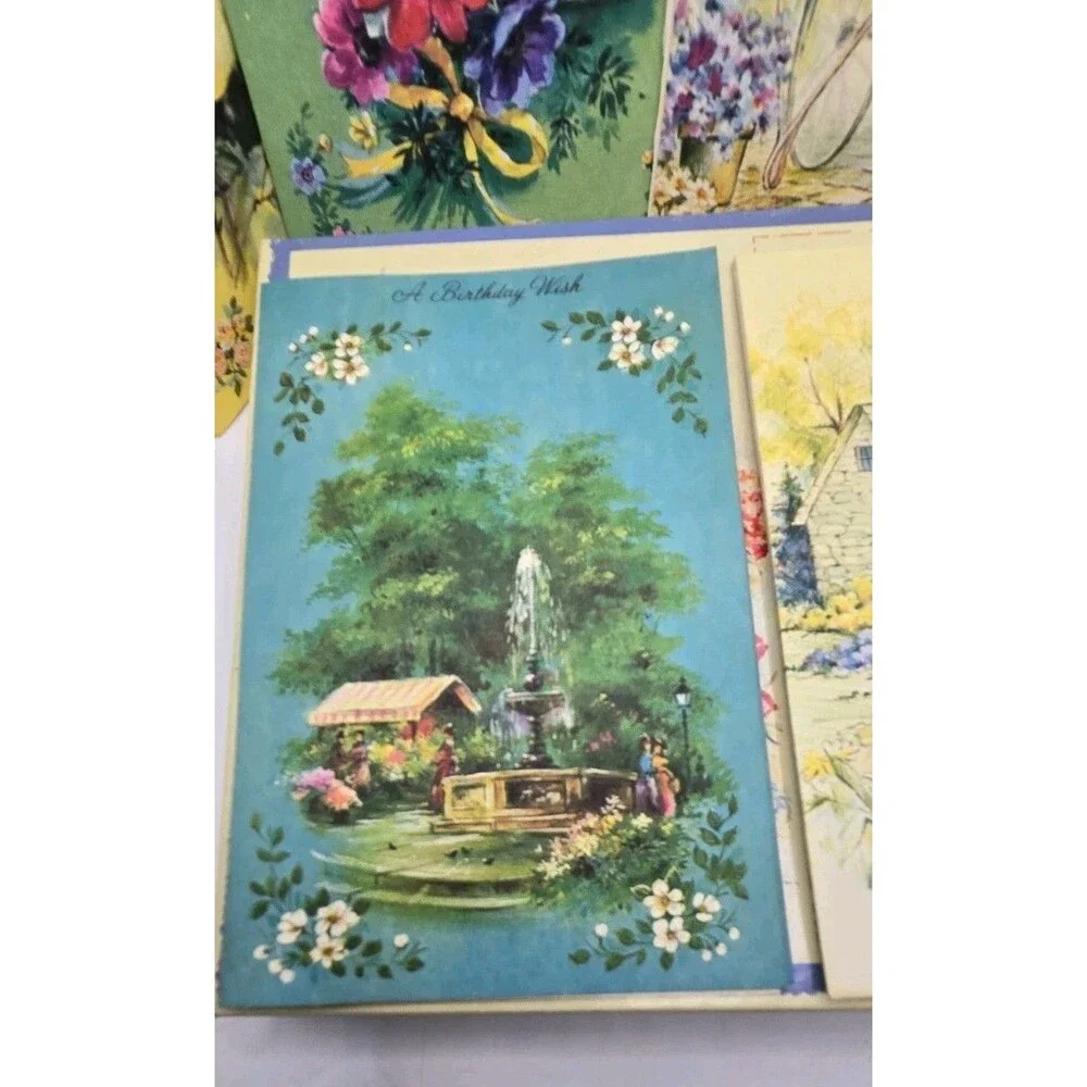 35 Vintage Birthday Cards with Envelopes Made in USA Unused